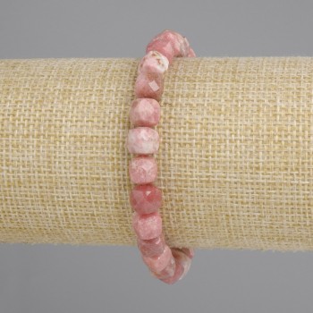 Armband aus Rhodochrosit, facettierte Würfel, Durchmesser 7×7 mm, Länge 18 cm