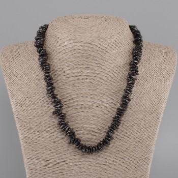 Granat-Chips-Kette, Durchmesser 9–12×2–3 mm, Länge ca. 45 cm ±, mit Verschluss