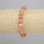 Armband Sonnenstein Selenit, glatte Kugeln, Durchmesser ca. 8 mm, Länge ca. 18 cm, Elastikarmband