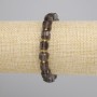 Rauchtopas-Armband, facettierte Würfel 8x8 mm, +/- 3 mm Perlen, Länge ca. 18 cm, Stretch