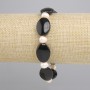 Armband aus Achat oval 20×14 mm +- Flussperlen, Durchmesser 7-8×6-7 mm +-, Länge 18 cm +- Stretcharmband