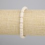 Armband aus beiger Vulkanlava – zylindrische Perlen, ca. 10 × 6 mm, Länge ca. 18 cm, Stretch