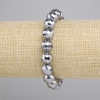 Terahertz-Armband, facettierte Kugel, Durchmesser ca. 10 mm, Länge ca. 18 cm, Stretch