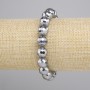 Terahertz-Armband, facettierte Kugel, Durchmesser ca. 10 mm, Länge ca. 18 cm, Stretch