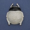 Brosche-Anhänger Käfer, silberfarben und emailliert, Metall 55×43 mm+