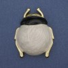 Brosche mit Anhänger Käfer, emailliert, goldfarbenes Metall, 55×43 mm+