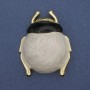 Brosche mit Anhänger Käfer, emailliert, goldfarbenes Metall, 55×43 mm+