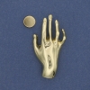 Magnetbrosche Hand aus goldfarbenem Metall 27×55 mm+