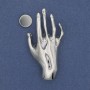 Magnetbrosche Hand aus silberfarbenem Metall 27×55 mm+