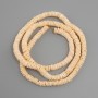 Unbehandelte Perlen aus Scapharca-Muschel, Rondellform, Durchmesser 6×1 mm, Länge ca. 60 cm, auf Faden