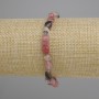 Armband Rhodonit getrommelte Perlen, Durchmesser 7–13×6–7 mm, 5 mm ±, Länge 18 cm ± Stretch