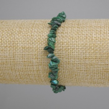 Armband aus Malachit-Krümeln, Durchmesser ca. 5–8 mm, 5×1–3 mm ±, Länge ca. 18 cm, elastisch