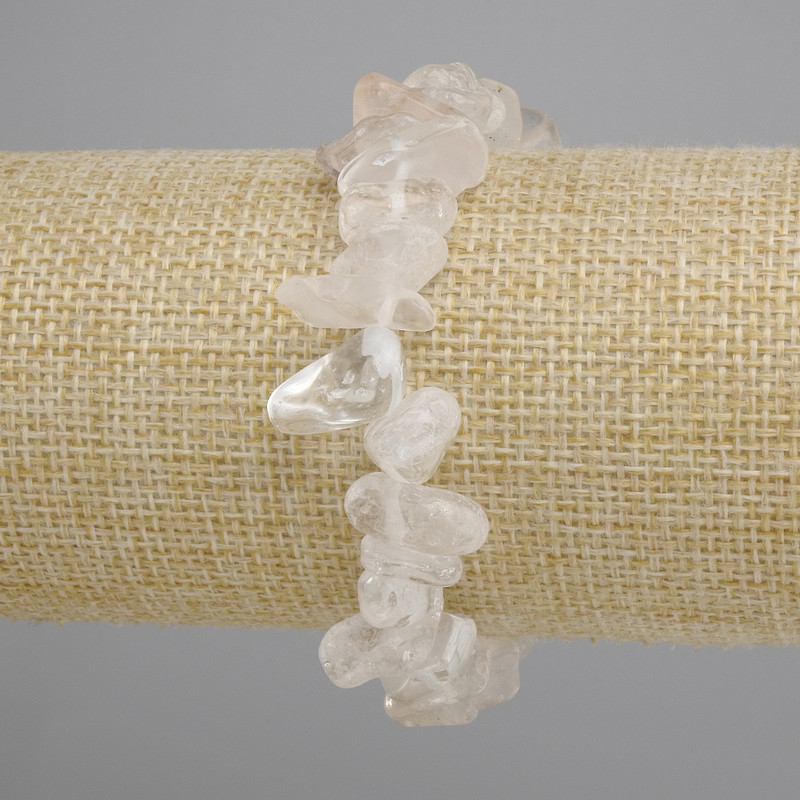 Armband aus Bergkristall, facettiert, Durchmesser 10-16×5-9 mm, Länge ca. 18 cm, Elastikband