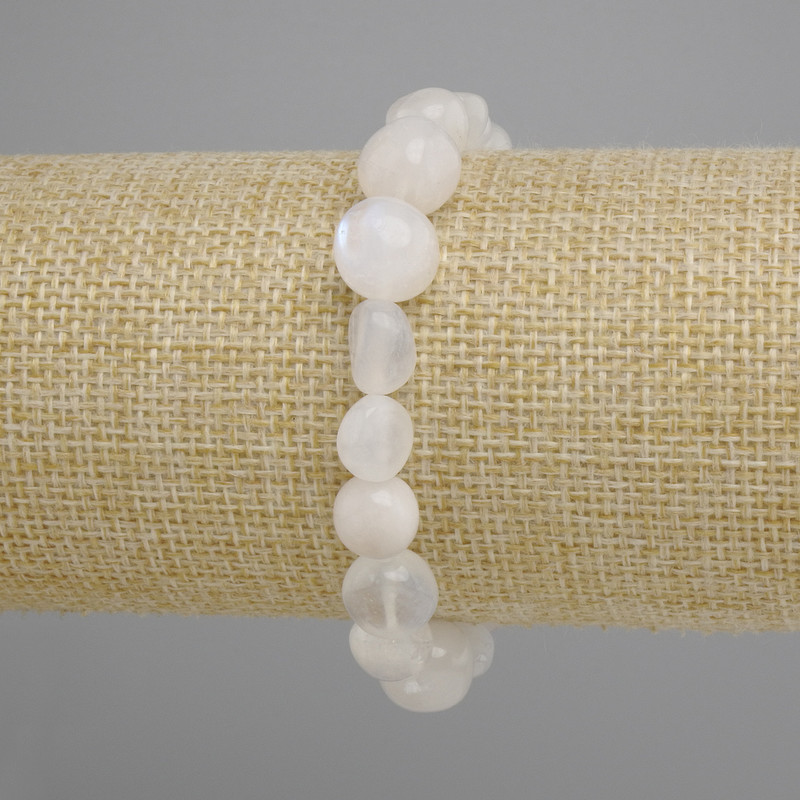 Armband aus Adular, facettiert, Durchmesser 7–9 mm, 5×7, 5–9 mm ±, Länge 18 cm, Elastikarmband
