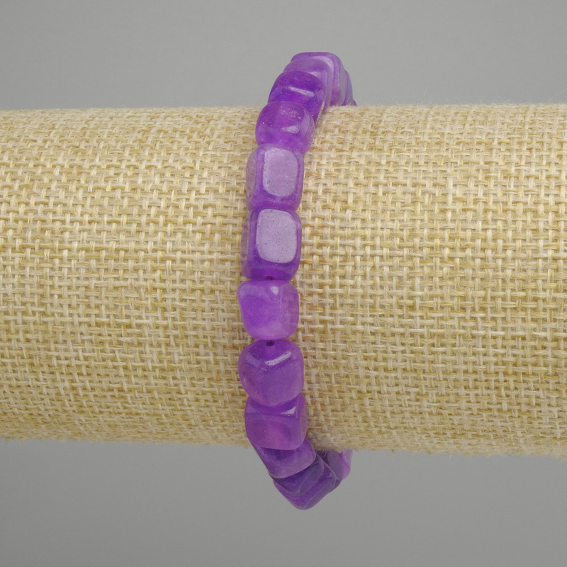 Sugilit-Würfelarmband, Durchmesser ca. 7–8 mm, Länge ca. 18 cm, elastisch
