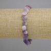 Lepidolith-Armband, facettiert, Durchmesser 8,5–9 × 8–9 mm, Länge 18 cm, elastisches Band