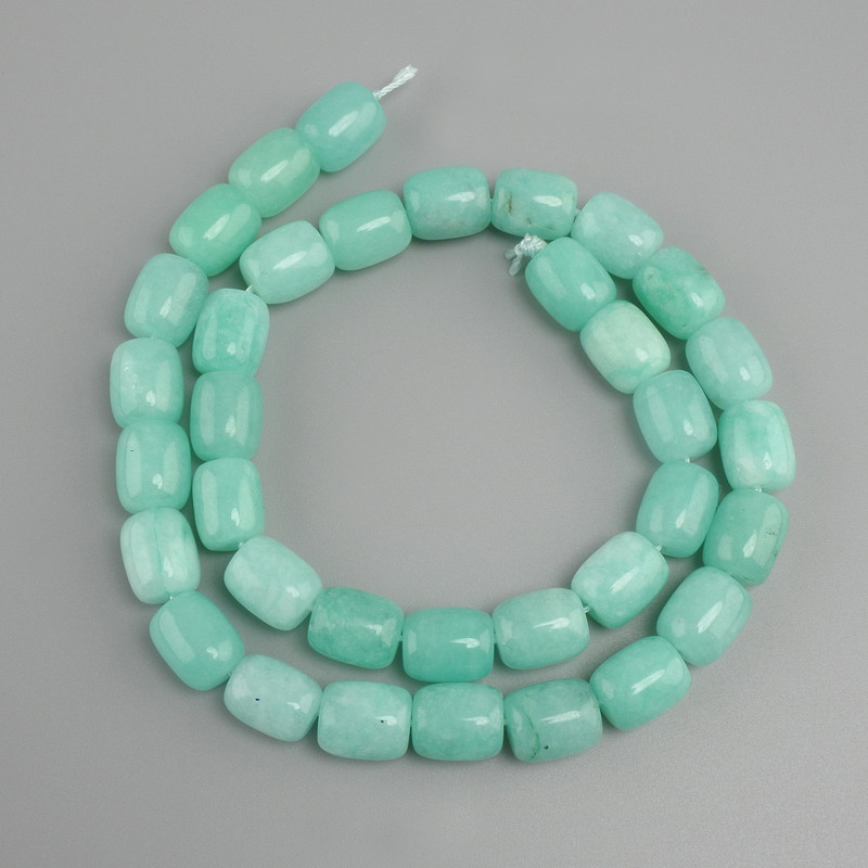 Aquamarin-Barillet-Perlen, Durchmesser 11×10–10,5 mm, Länge ca. 37 cm