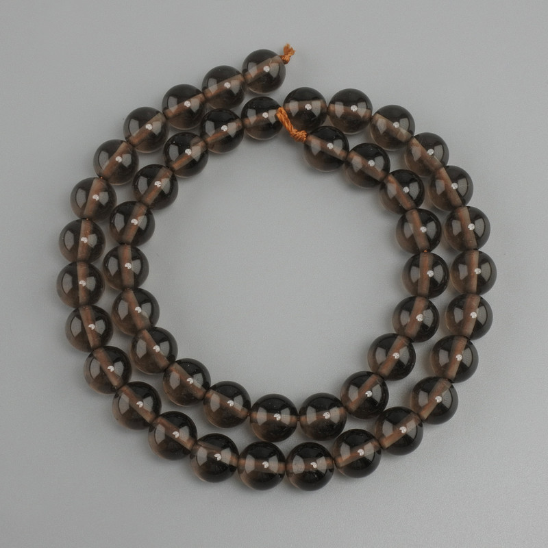 Rauchtopas-Perlen, glatte Kugel, Durchmesser 8,5 mm, Länge ca. 38 cm