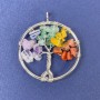 Anhänger Baum des Lebens aus Natursteinen, assortiert, 31×36 mm+
