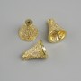 Preis pro Stück Endkappe, Durchmesser 11×10 mm, Lochdurchmesser ca. 1,3 mm, goldfarbener Metallton