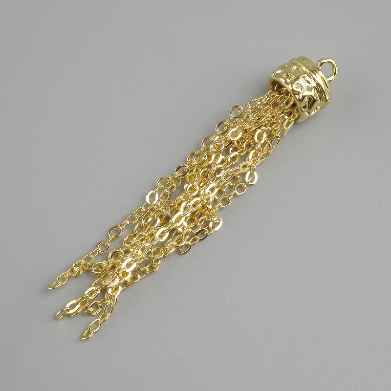 Preis pro 1 Stück. Anhänger 'Kettenglieder' aus goldfarbenem Metall, Durchmesser ca. 8 mm, Länge ca. 50 mm