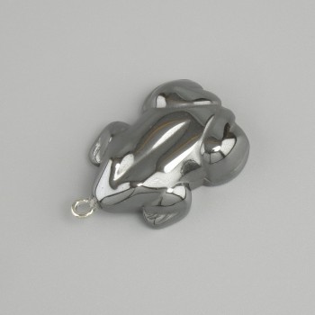 Anhänger Hämatit in Froschform, Durchmesser 32×21 mm