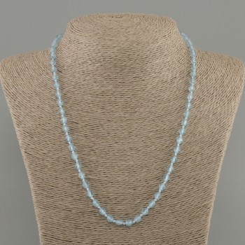 Topas-Perlenkette, facettierte Kugeln Ø ca. 5 mm, Länge ca. 50 cm, mit Verschluss