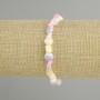 Armband aus Perlmutt-Trommelsteinen, Durchmesser ca. 6–7 × 5–6 mm, Länge ca. 18 cm, elastisch