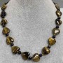 Kette aus Tigerauge und Aventurin „Nacht von Kairo“ – Herzanhänger ca. 15 mm, Aventurin-Kugeln 6 mm, Länge ca. 45 cm, mit Verschluss