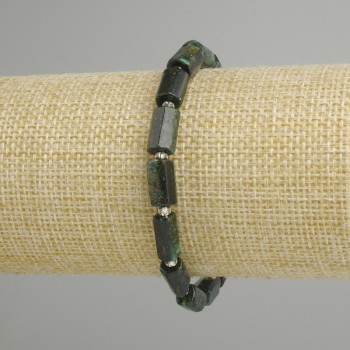 Armband Smaragd facettiert, Durchmesser 10–11×6 mm, Länge 18 cm ± elastisch
