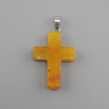Anhänger Kreuz Citrin 18×26×34 mm+