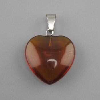 Anhänger Herz aus getöntem Glas 16×16×25 mm+