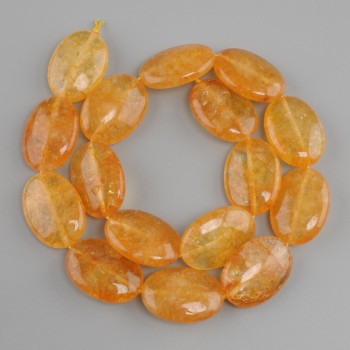  Citrin Tropfen-Perlen oval, Durchmesser 25x18mm, Länge ca. 39cm
