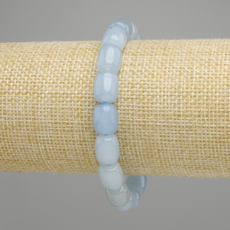 Aquamarin-Armband Barilo, Durchmesser 10,5–11×9 mm ±, Länge 18 cm ± Stretch