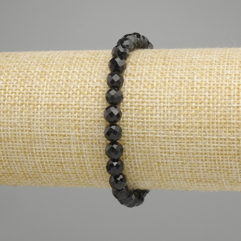 Armband Turmalin, facettierte Kugeln, Durchmesser ca. 6 mm, Länge ca. 18 cm, dehnbar
