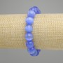 Blaues Katzenaugengliederarmband glatt kugel, Durchmesser 12mm, Länge ca. 18 cm,Stretch