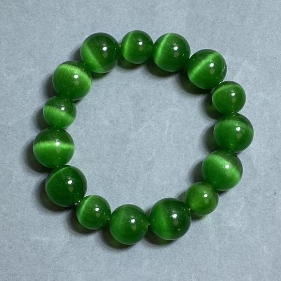 Armband Katzenauge-Kugeln 11–14 mm, Dehnung, Länge ca. 18 cm