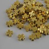 Zubehör Perle Zwischenteil Kreuz Metallfarbe Gold, Durchmesser 6x6 mm +- Loch, Durchmesser 1,8 mm +- Verpackung 20 g (~66 Stk.)