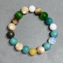 Armband Sortiment Achat Aquamarin Perlmutt Kugel 10 mm +-, Länge 18 cm +- Stretch