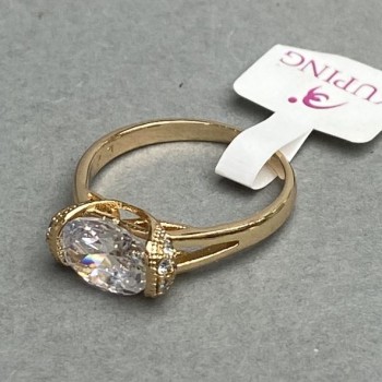 Ohrpiercing Xuping Metallfarbe "goldfarben" Weißer Stein, Größe 16, 17