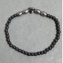 Hematit-Glöckchen Armband 4 mm + Perlen 8×6 mm, Länge ca. 18 cm, Dehnband