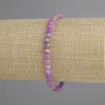Armband Phosphosiderit facettierter Würfel, Durchmesser 4×4 mm ±, Länge 18 cm ± Stretch