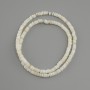 Perlmutt-Namenssteine aus der Schale Scapharca Rondele, Durchmesser 4x1,5–2 mm ±, Länge 38 cm ± auf Nylonschnur