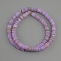 Perlen aus Scapharca-Muschel Rondell, Durchmesser 6x1,5-2 mm ±, Länge 39 cm ± auf Nylonfaden