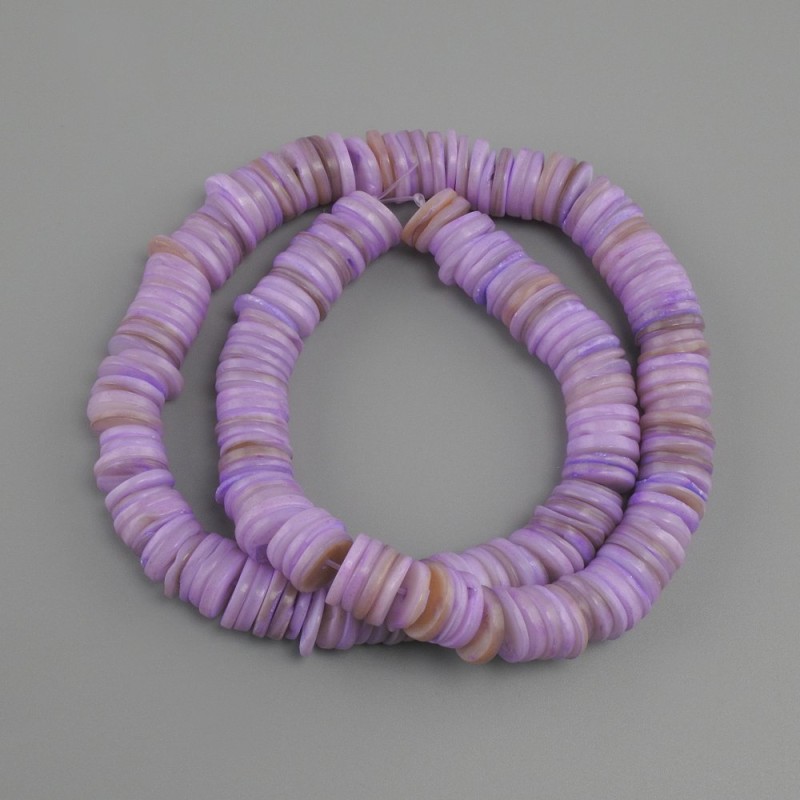 Muschelschäfarche Perlmutt Rondelle, Durchmesser 10×1, 5–2 mm ±, Länge 36 cm ± auf Schnur