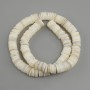 Muschelperlen Scapharca Rondele, Durchmesser 10x1, 5-2 mm+-, Länge 38 cm+- auf Schnur