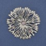 Brosche-Anhänger Blume Katzenauge 60 mm+- silberfarbener Metall