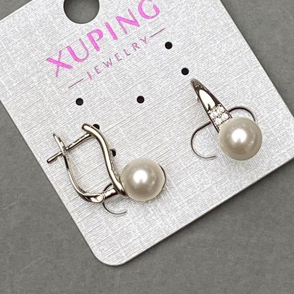 Ohrringe Xuping Rhodium mit Perlen 19x8 mm+