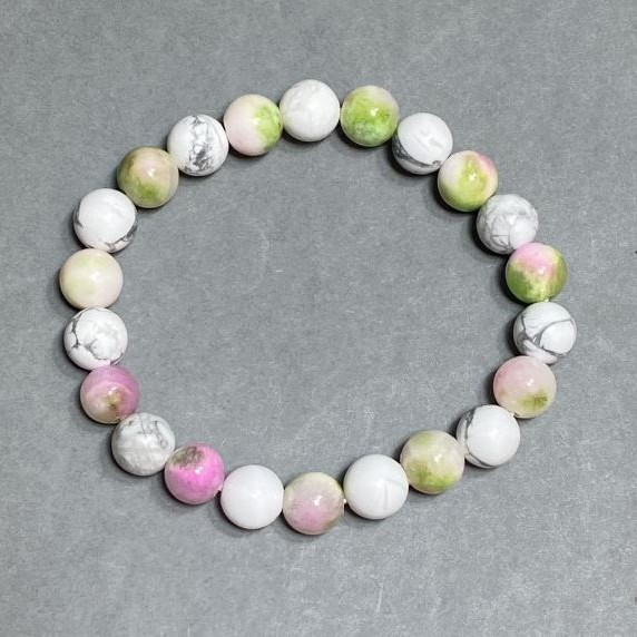 Armband Variscit (Acryl) Chalzedon glatt Kugel 8mm+-, Länge 18cm+- Stretch