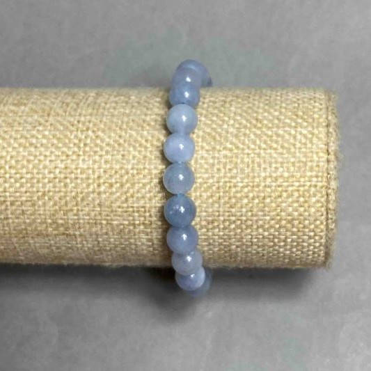 Armband Aquamarin glatte Perle, Durchmesser 8,5 mm ±, Länge 18 cm ± Stretch